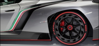 Lamborghini Veneno Red Line Wall Tires
