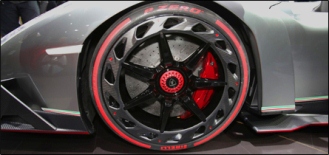 Lamborghini Veneno Red Tires