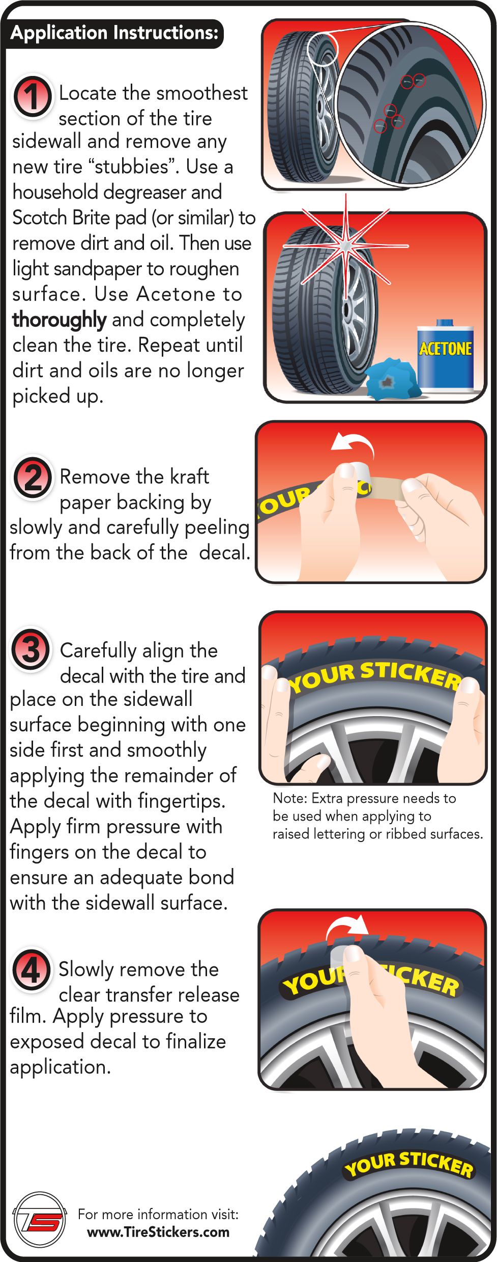 Peel and Stick Tire Stickers Instructions How To
