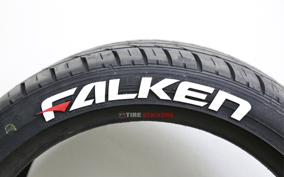 Falken Tire Lettering With Red Dash TIRE STICKERS Falken Tire Lettering With Red Dash TIRE STICKERS
