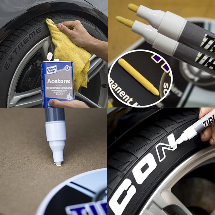 Car Tire Paint Pen,Tire Paint Marker White for Car Tire Lettering with  Weatherproof Ink,Waterproof Non-Fading