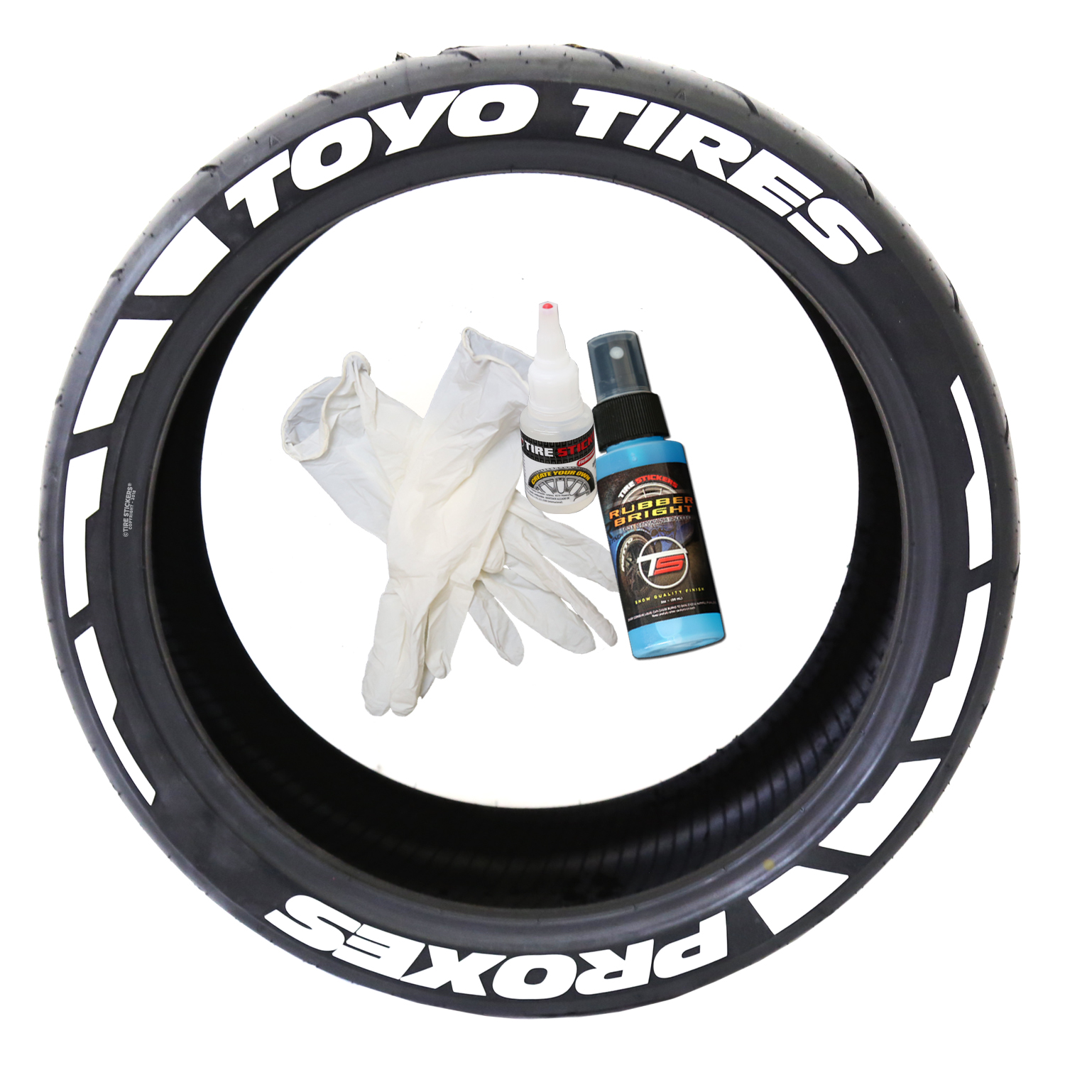 thumbnail image 2 of Toyo Tires Proxes Permanent Tire Letter Stickers – 4 Kit, 1.25”, Universal Fit, Rubber Decals 2 of 5