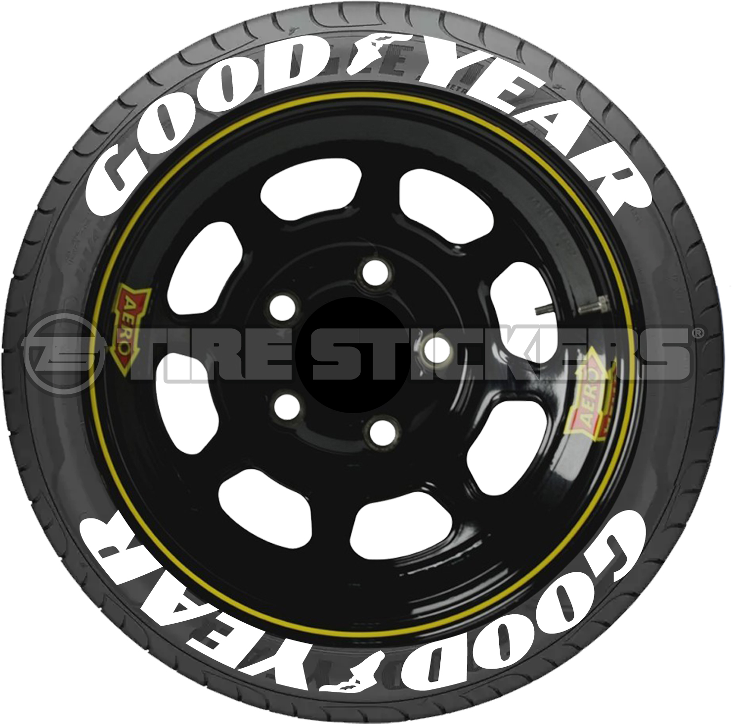 White Good Year Nascar Edition Goodyear Tire Lettering by Tire