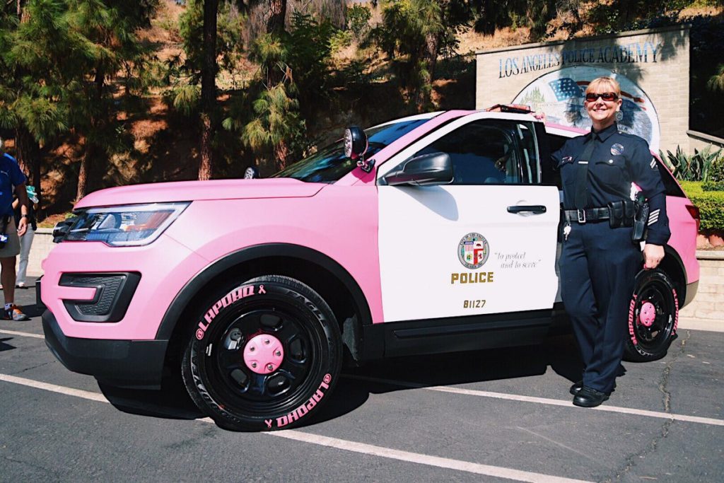 LAPD burbank police-pink-tire-stickers