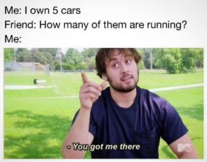 multiple car owner meme