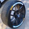 Blue Yellow and White Michelin Tire Stickers - inverted decals
