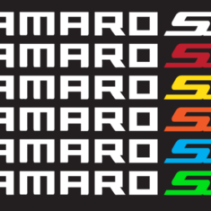 CAMARO SS Tire Stickers White/Red (OEM Font) - Lettering Kit + Glue