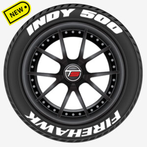 thumbnail image 2 of FIREHAWK INDY 500 White Tire Lettering Stickers – 1 Inch, 16-24 Set, Permanent 2 of 2