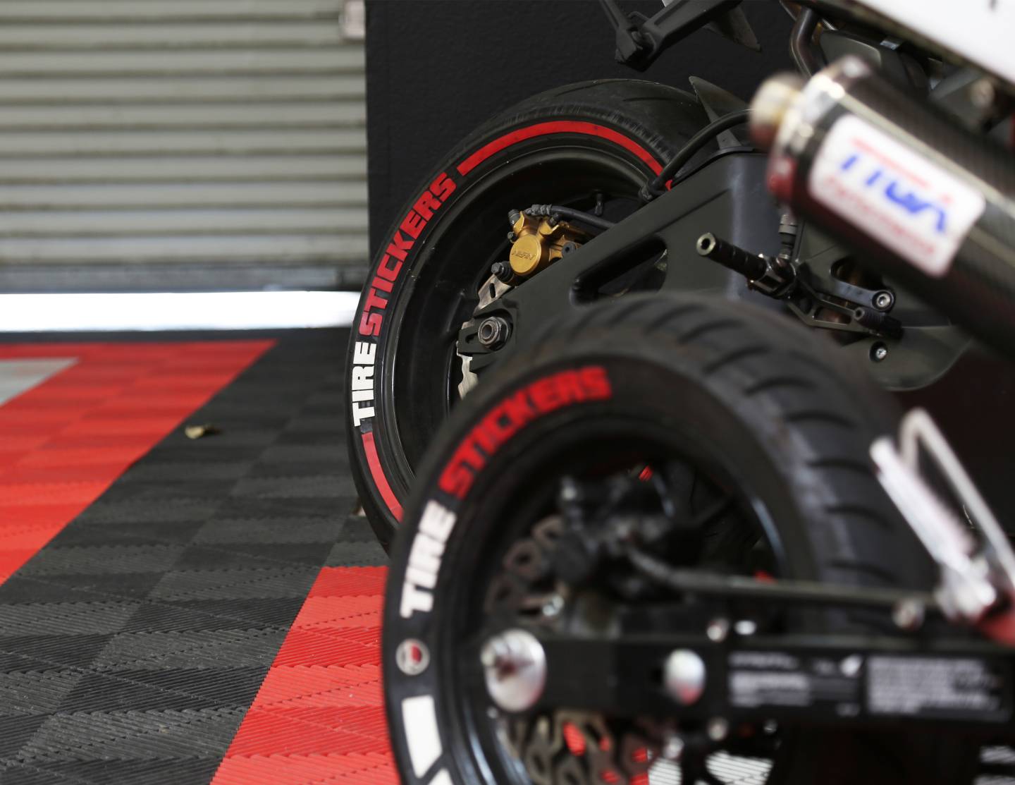 Tire Stickers logos on motorcycle tires - bikes and lettering